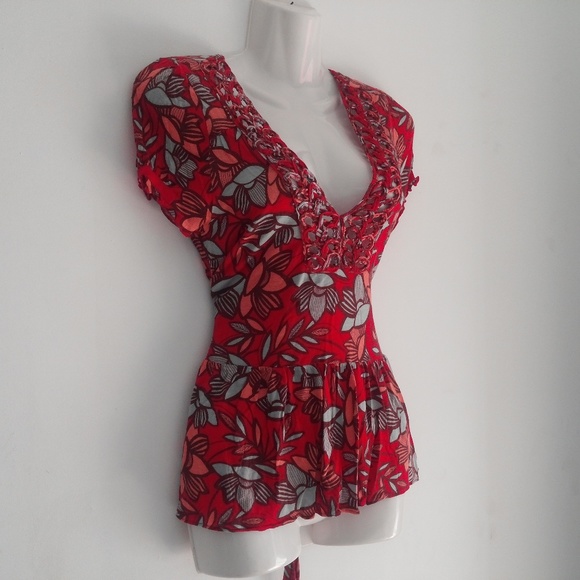 *SOLD* Anthropologie Deletta Knit Peplum Floral - Picture 2 of 6